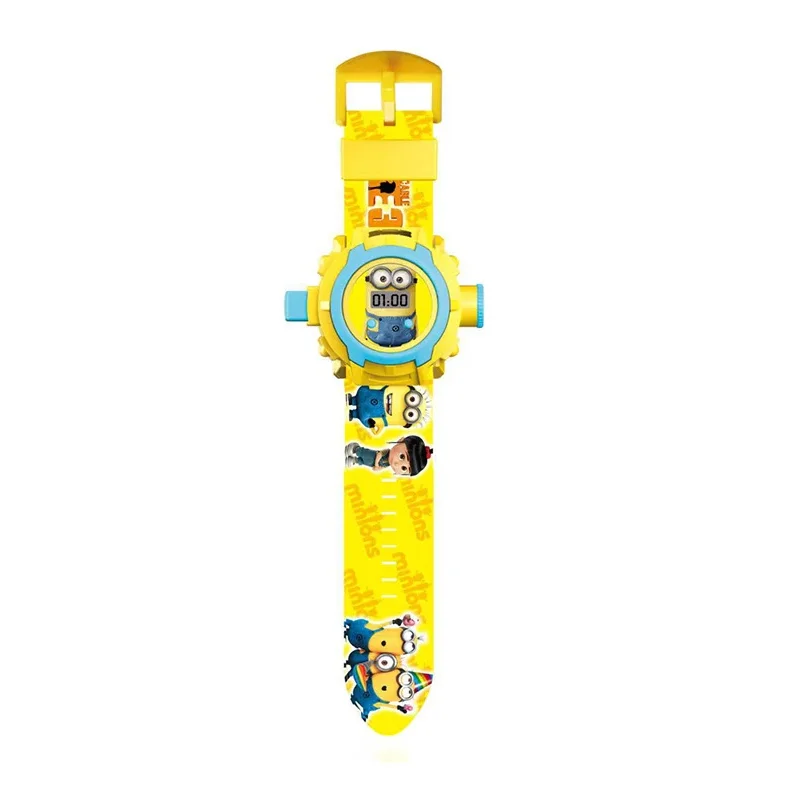 Minions Projection Wrist Watch Anime Figure Children Electronic Watch Cute Cartoon Toy Watches Kids Birthday Gift Boys and Girls