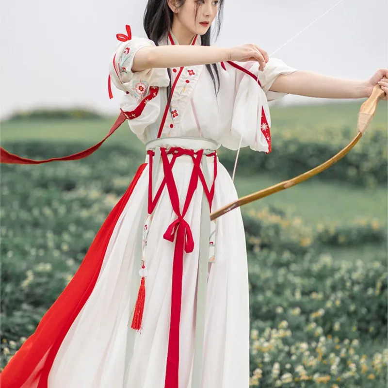 

Wei and Jin Han Clothing Women's Chinese-Style Authentic Daily Dress Improved Ancient Costume Thin Suit