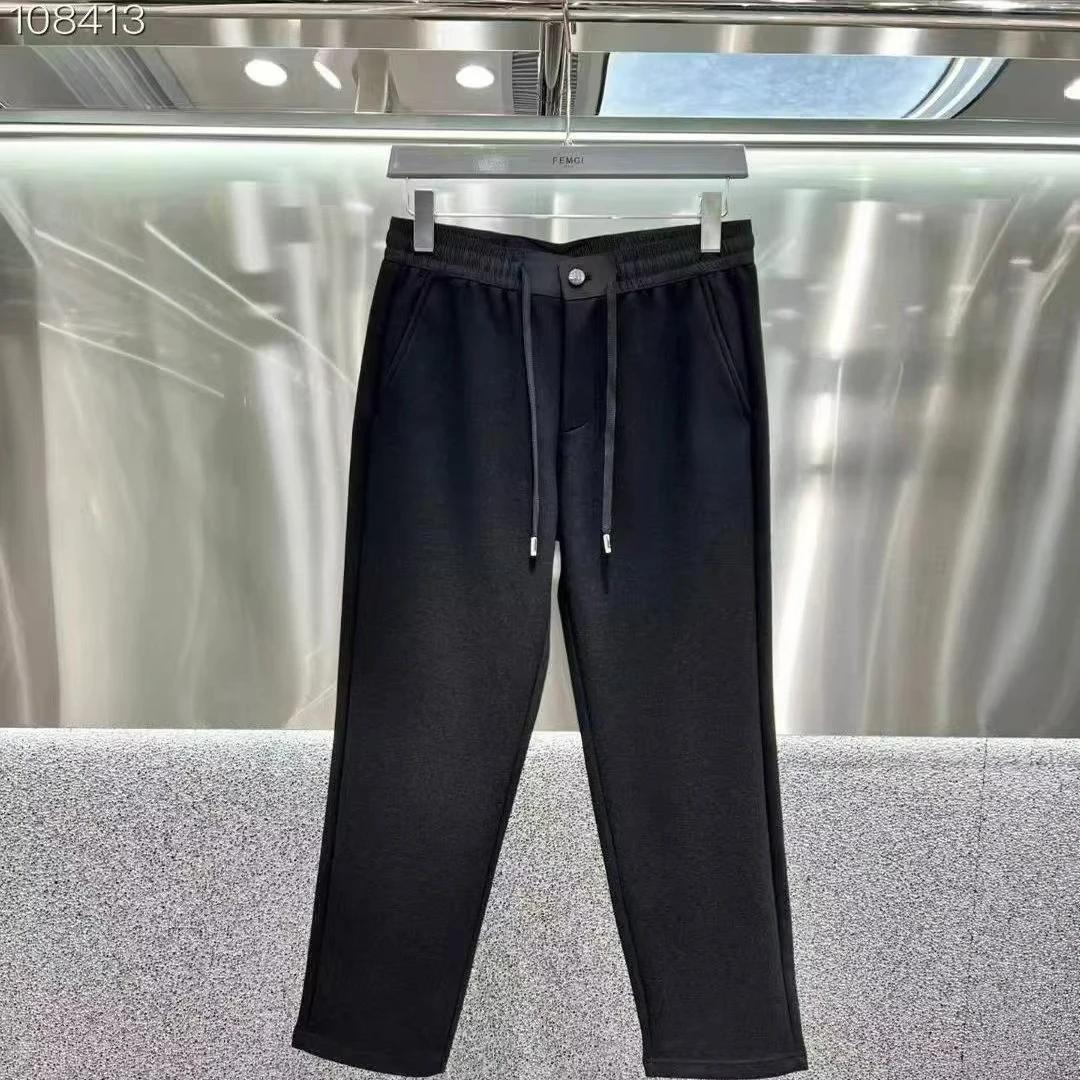 

BC итальянская мужская одежда, осенне-зимние новые модные прямые повседневные брюки с вышивкой, мужские теплые повседневные однотонные брюки