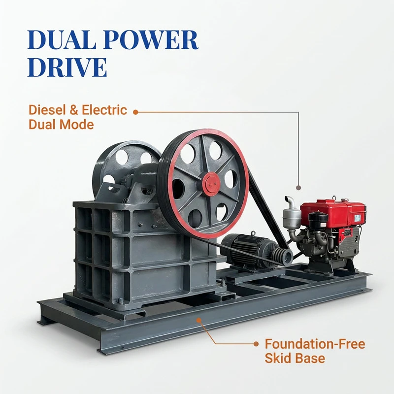 CE-Certified Dual-Power Diesel-Electric Mobile Jaw Crusher, Suitable For Heavy-Duty Rock Crushing Equipment In Quarries And