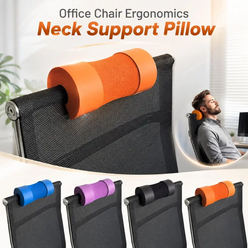 Ergonomics Office Chair Headrest Comfortable Resilient Sponge Chair Neck Support Pillow Solid Color Multipurpose Backrest Pillow