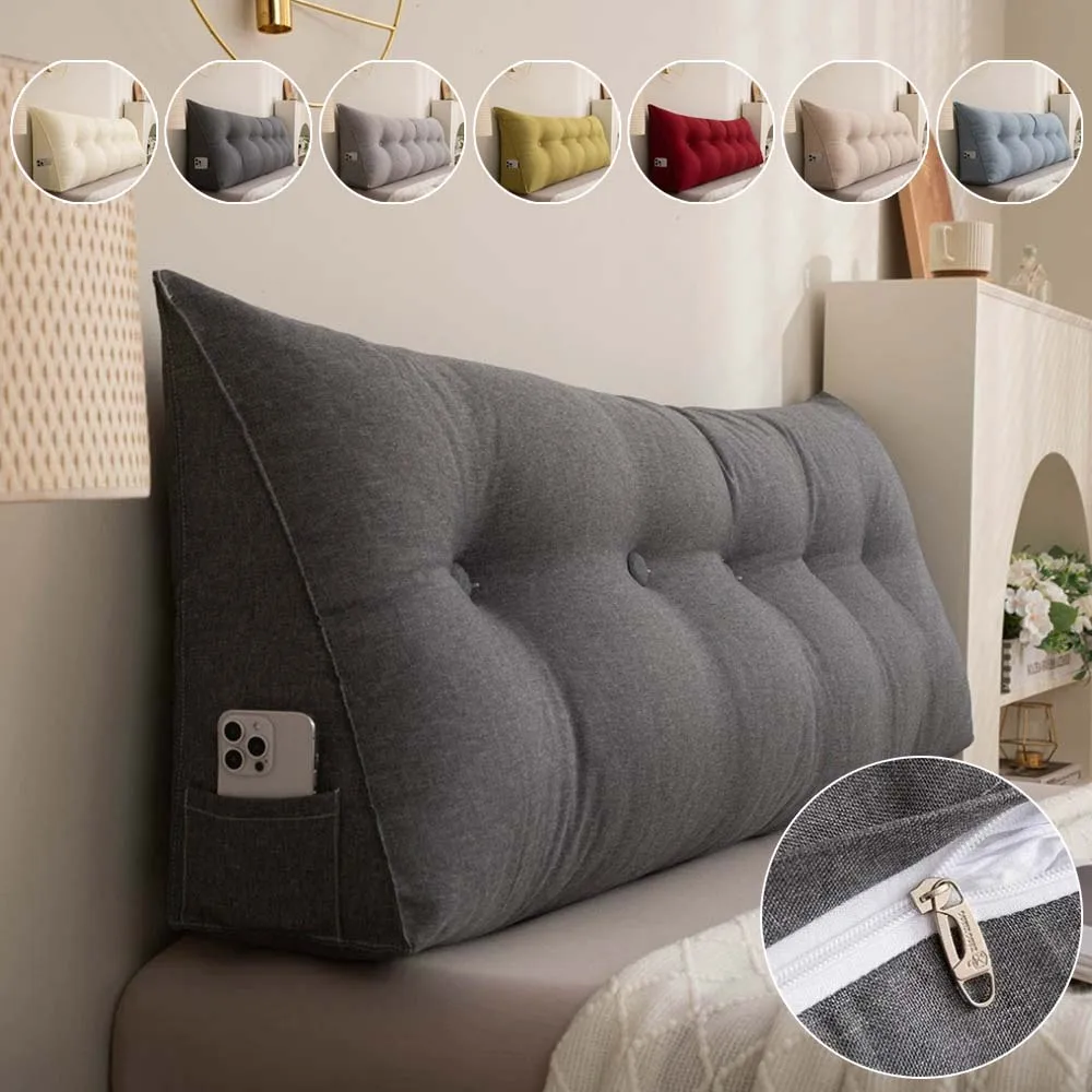 

Headboard Pillow Triangle Cushion Backrest Pain Relief Sofa Waist Cushion Wedge Sleeping Pillow for Decorative Pillow Removable