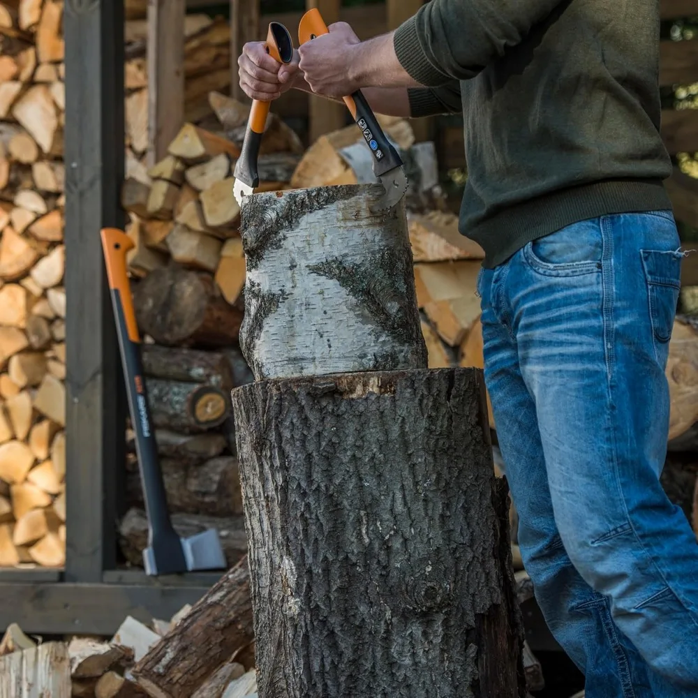 12" Log Handling Hook with Non-Slip Grip - Angled Blade for Firewood Rotation & Stacking - Durable Outdoor Tool