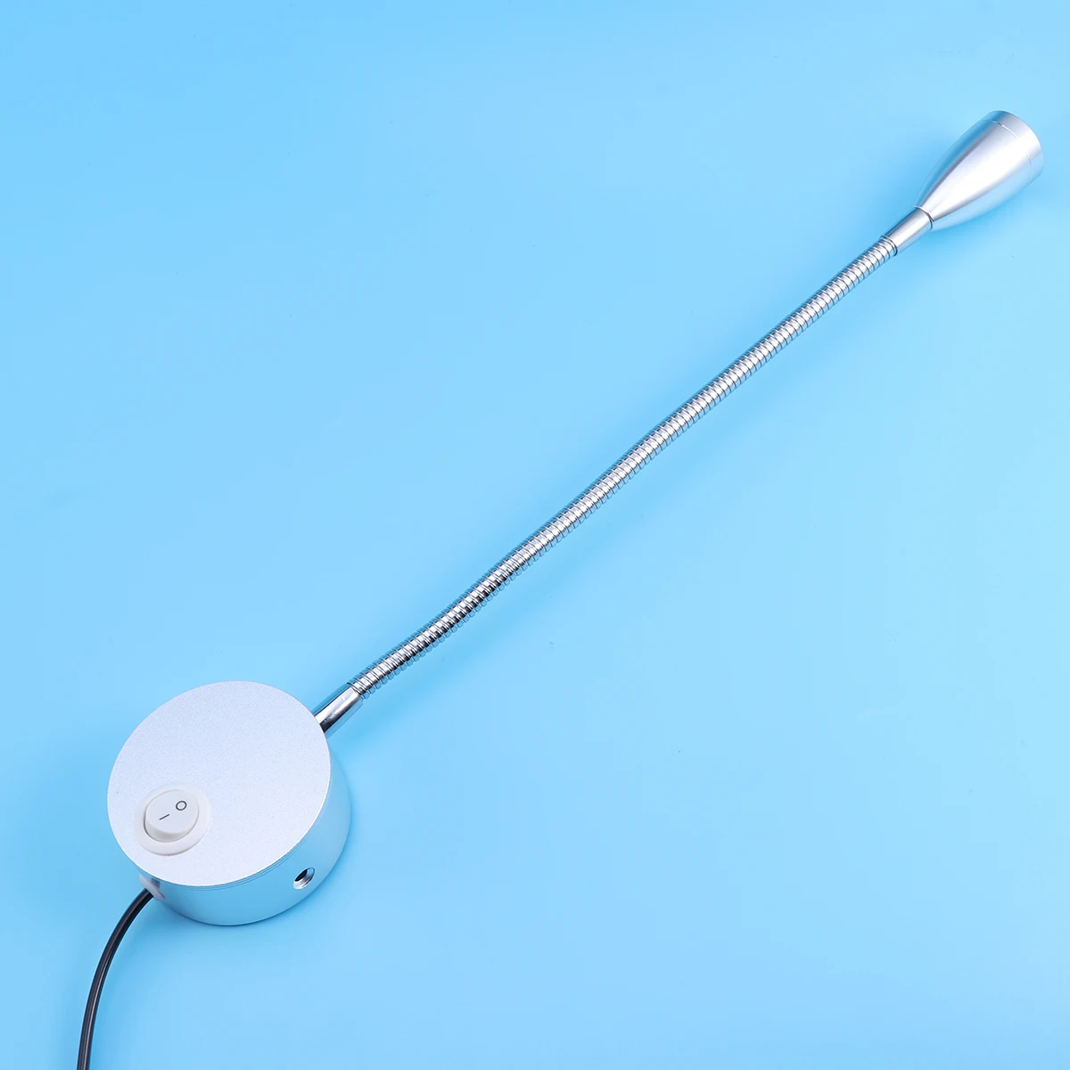 

Flexible Hose LED Bedside Reading Light Book Lights Wall Mounted Lamp for Home School Hotel With EU Plug (Warm White, Silver)