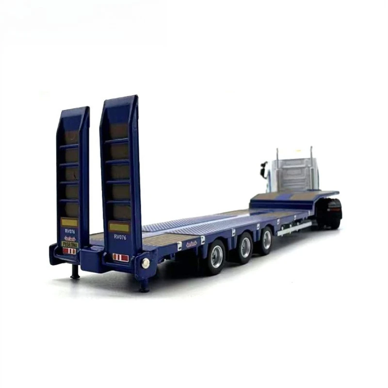 Semi-Low Trailer Truck Truck Car Model, Alloy Simulation Collection Ornament 1:76