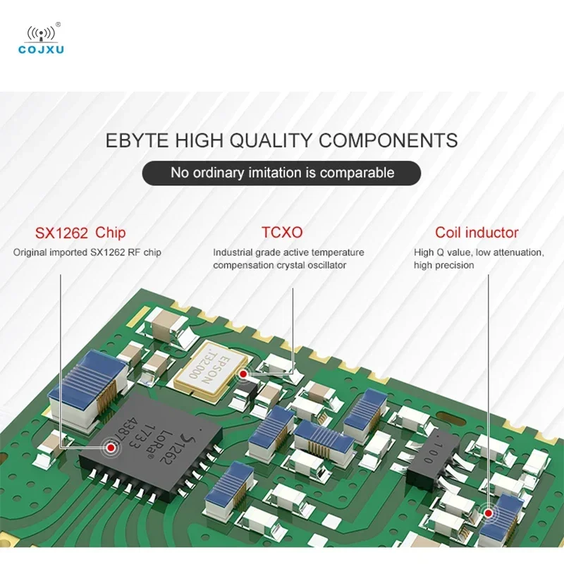 Cojxu E22-900M22S Sx1262 модуль LoRa 915 МГц беспроводной трансивер Высокоточный TCXO 7 км модуль связи 22 дБм IPEX