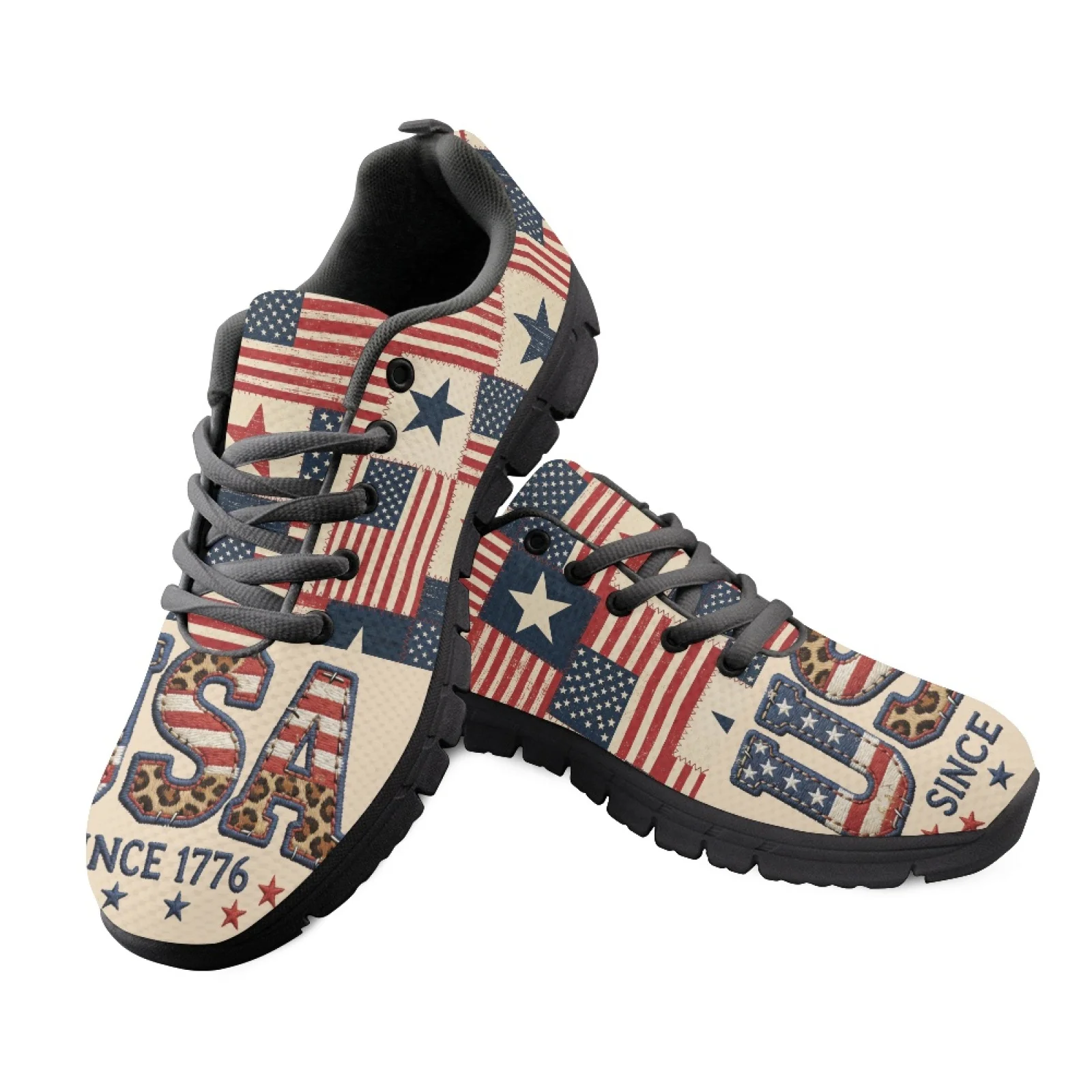 Coloranimal Collage Womens Comfortable Sport Trainers for Gym and Work Non-Slip Sole Tennis Gym Shoe for Trekking