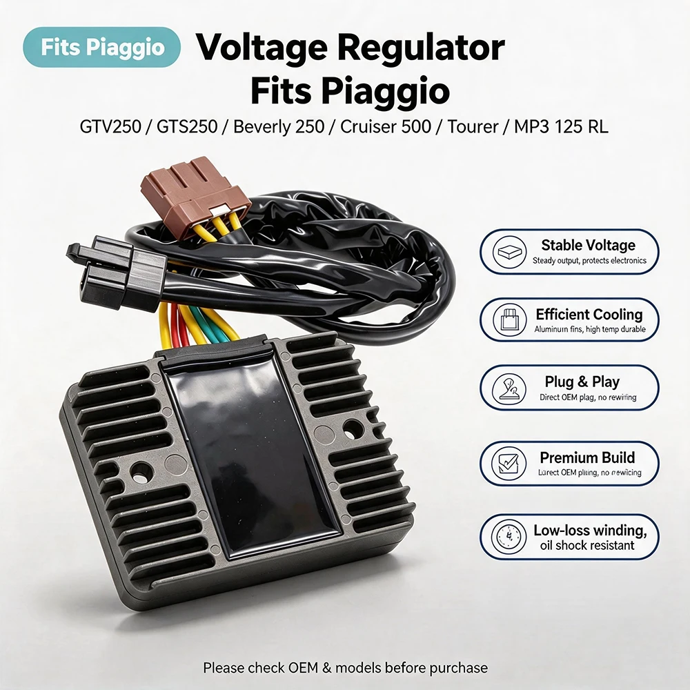 Voltage Regulator Rectifier For Piaggio GTV250 GTS250 Carnaby 300 Cruiser Beverly 500 X8 250 Rectifiers MP3 125 RL 500 LT 400