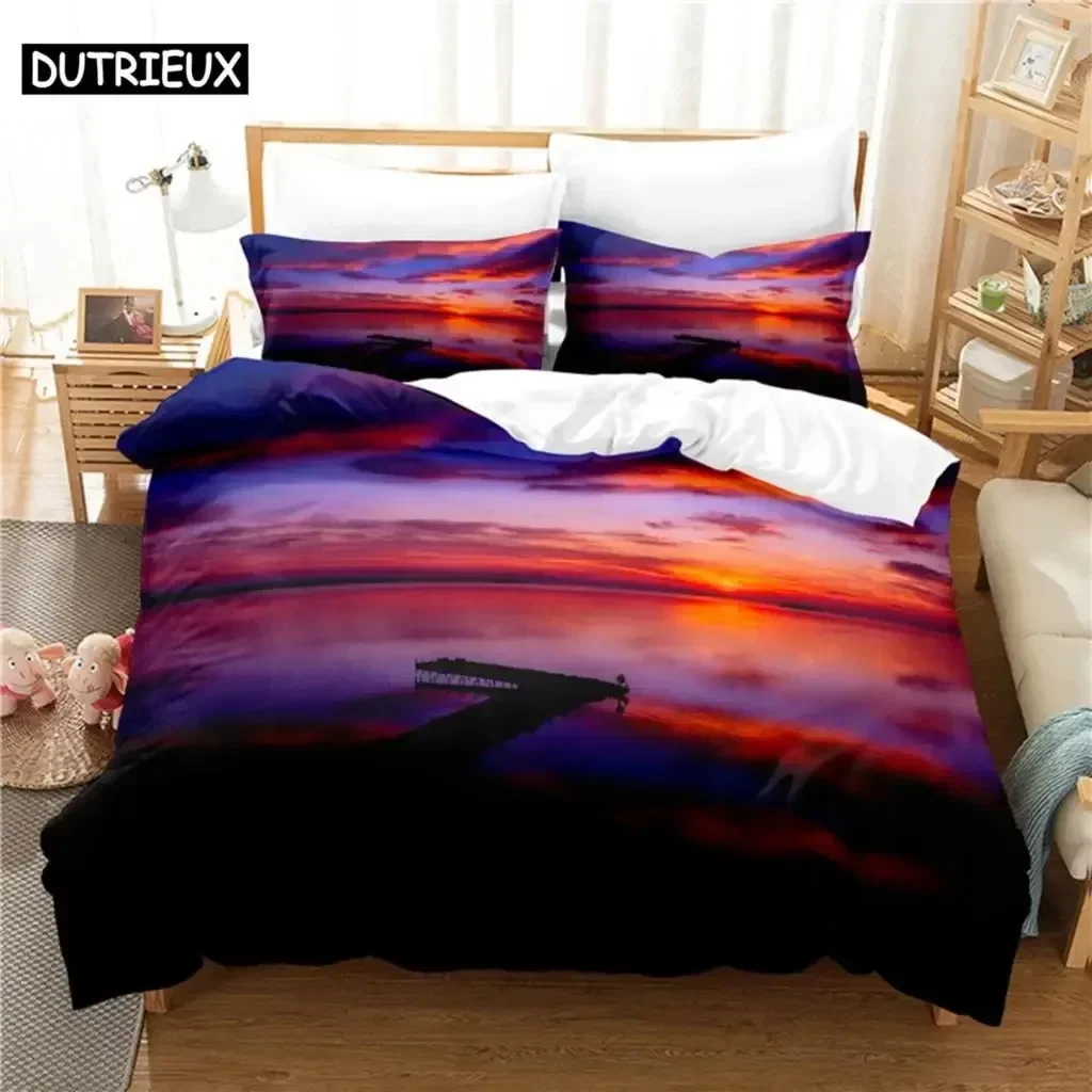 

Sunset Bedding Set For Bedroom Soft Modern Bedspreads Comefortable Kids Duvet Cover Quilt Cover And Pillowcase