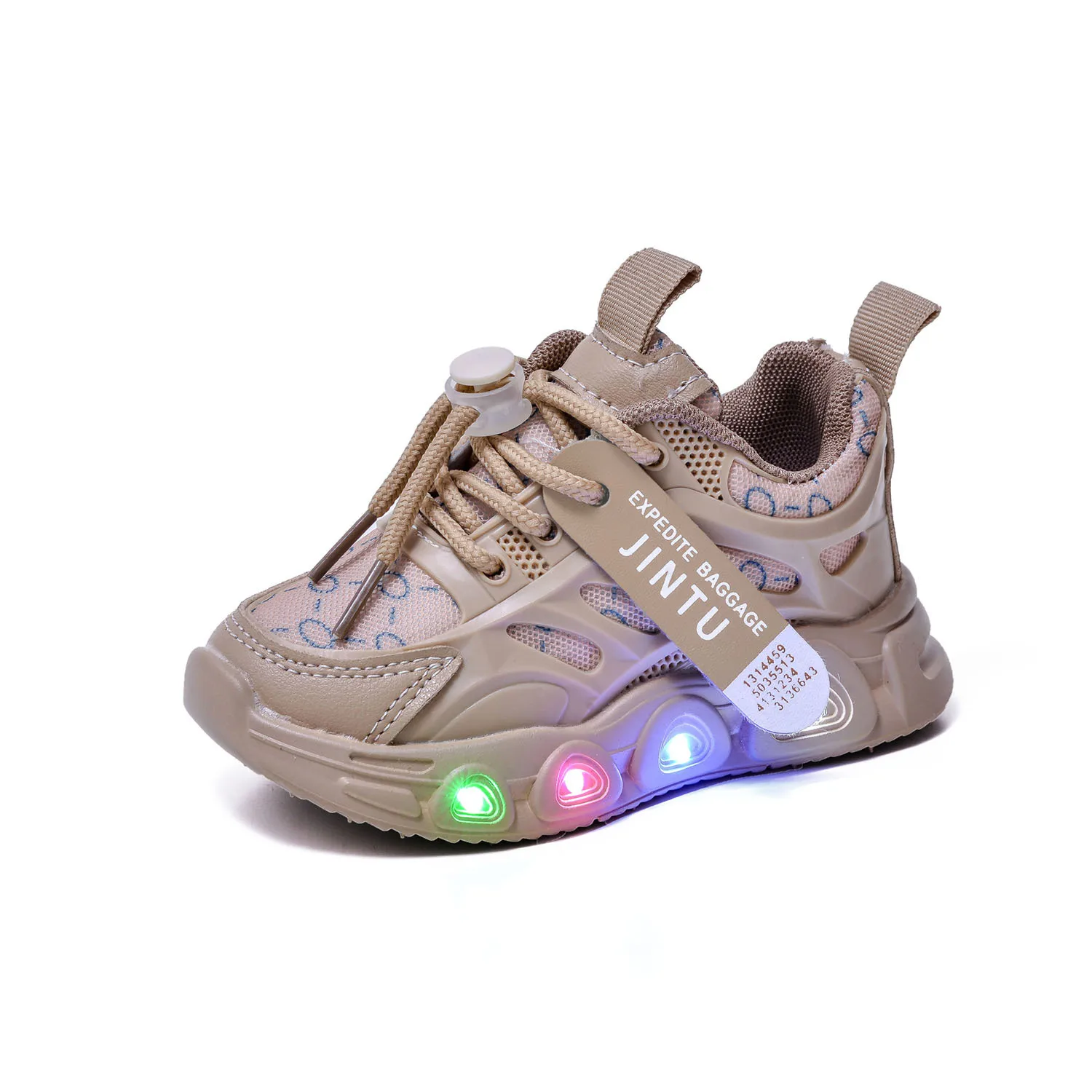 

New children's luminous fabric boys' sports shoes 1-6 years old LED light shoes casual girls' walking light shoes