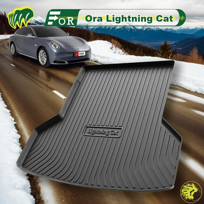 

For Ora Lightning Cat 2021-2024 TPE Custom Fit Car Trunk Mat All Season Black Cargo Mat 3D Shaped Laser Measured Trunk Liners