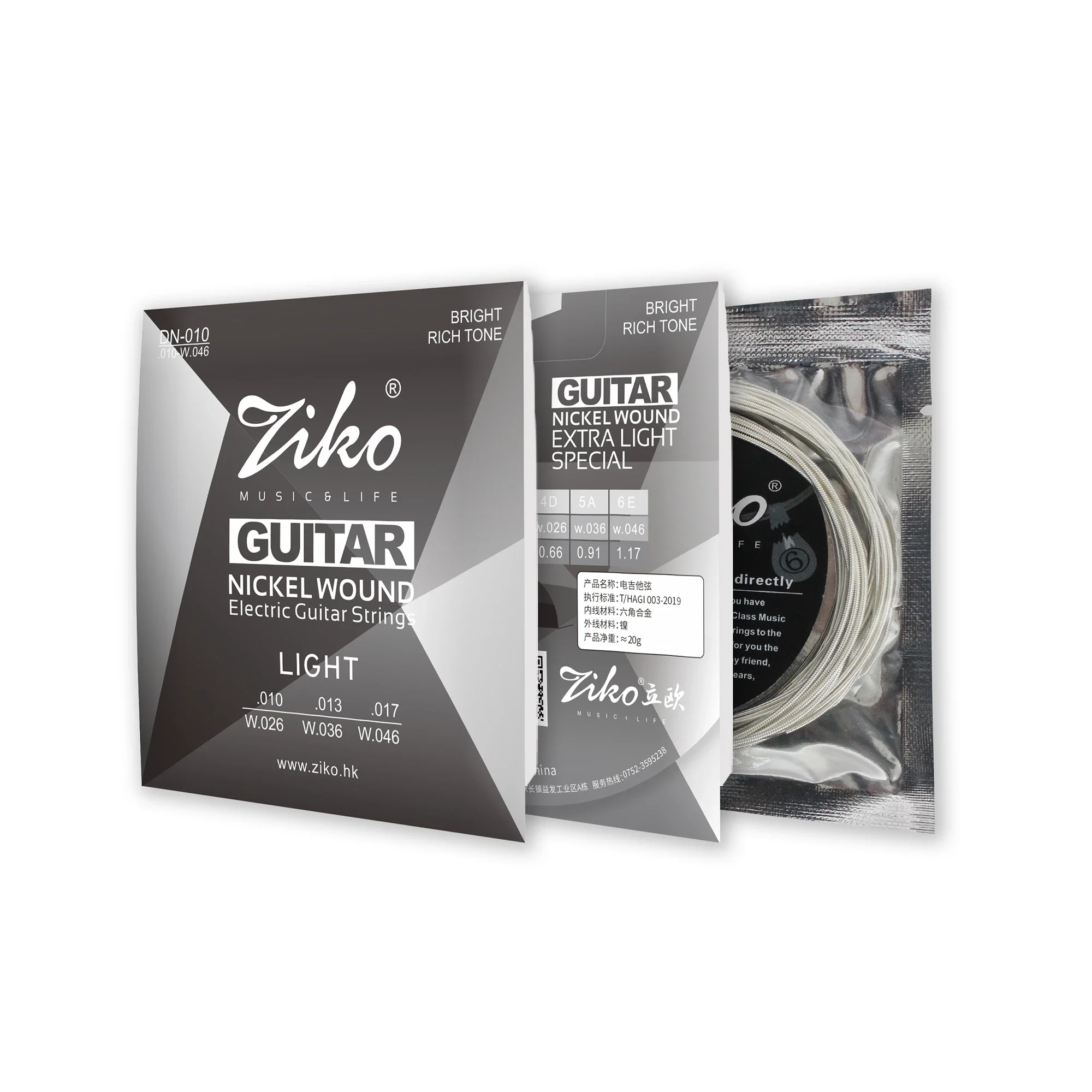 

ZIKO Electric Guitar Strings Steel Core Nickel Wound Guitarra Strings Play Real Heavy Metal Rock DN-010 Guitar Accessories