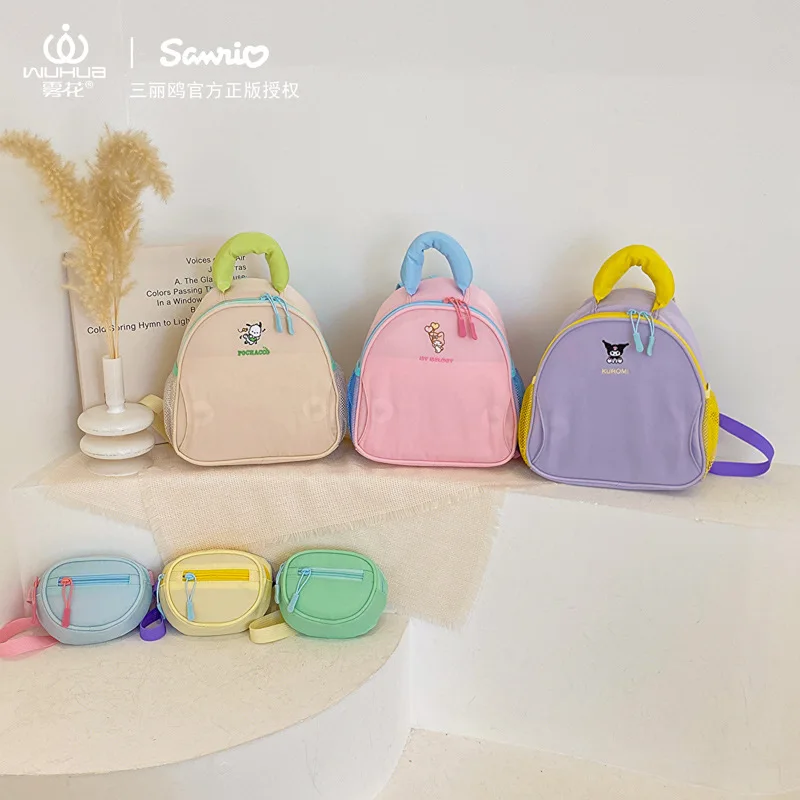 Kawaii Sanrio Children Backpack Kuromi My Melody Kindergarten Cute Stationery Storage Schoolbag Cartoon Satchel Small Bag Toys