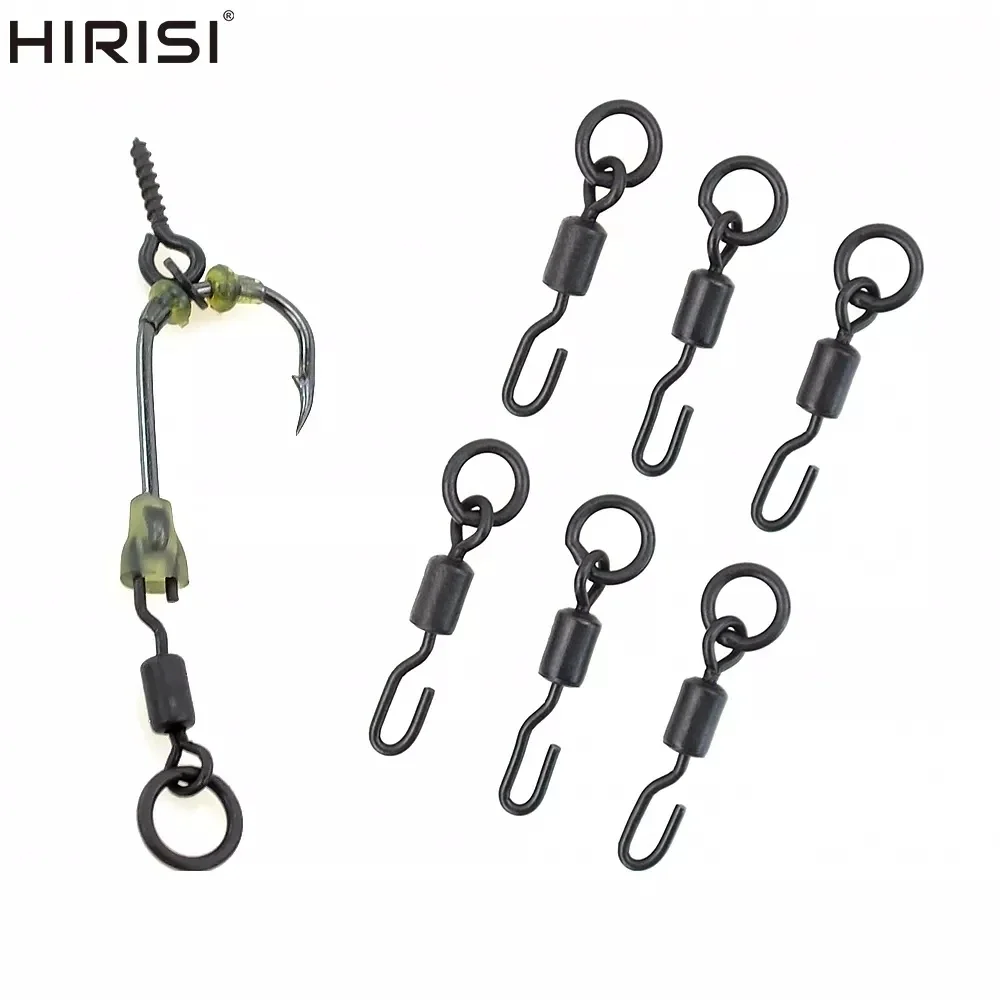 Hirisi 25 Piece Carp Fishing Swivels Snaps with Solid Ring Quick Change Fishing Hook Swivels Accessories AE008