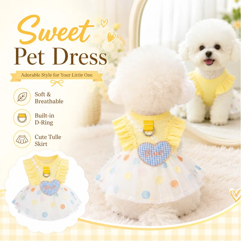 Vêtements d'été pour chiens et chats, style princesse, robes pour Pomeranian et Bichon Frise, jupes tutu en tulle