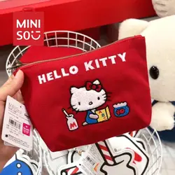 Borsa portaoggetti alla moda Sanrio Hello Kitty in stile retrò con ricamo Anime Cat borsa a una spalla abbinata al portafoglio dei cartoni animati