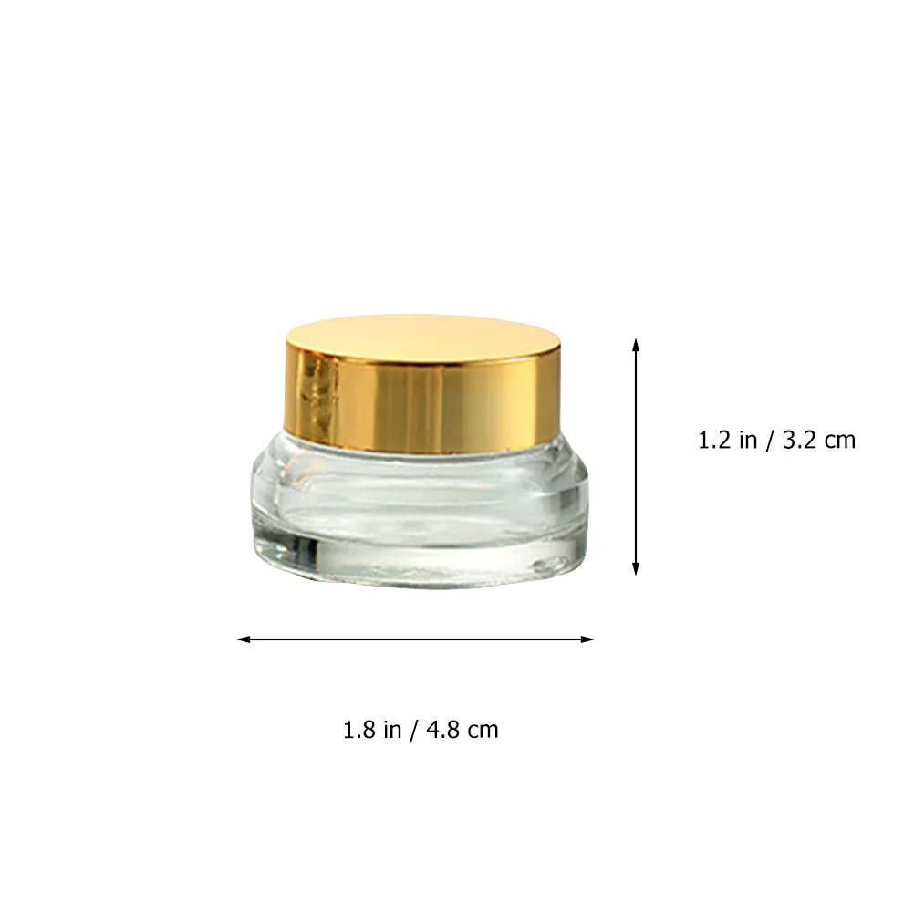 

6 Pcs Small Cream Bottle Empty Jars Mini Glass with Lids Bottles Makeup Container Travel Containers