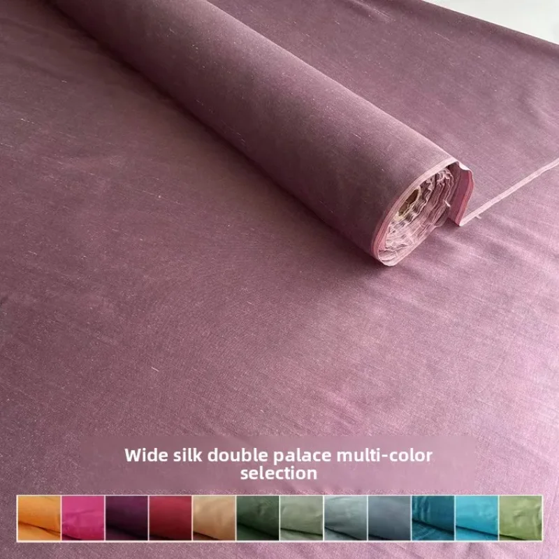 Solid Color Natural Silk Dupion Fabric for DIY Sewing Dress Shirt Coat Curtain Clothing Fashion Cloth Material By The Meter