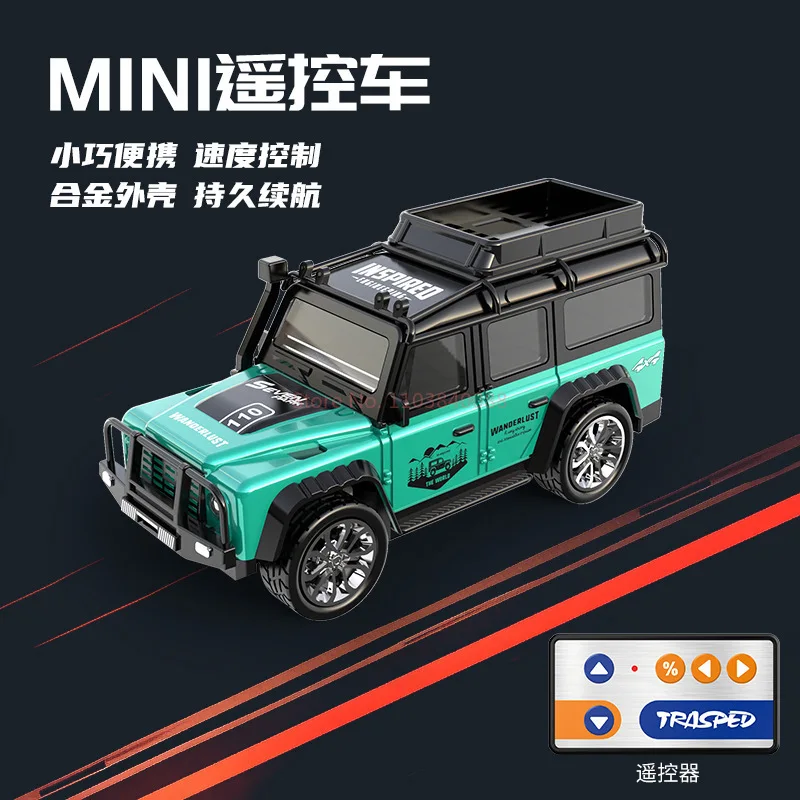 1/64 hochpräzises Mini-Fernbedienungsauto aus Legierung, 2,4 G, mit Pickup-Truck, Rennmodell, Kinderbeleuchtung, Spielzeug, Weihnachtsgeschenke, kann