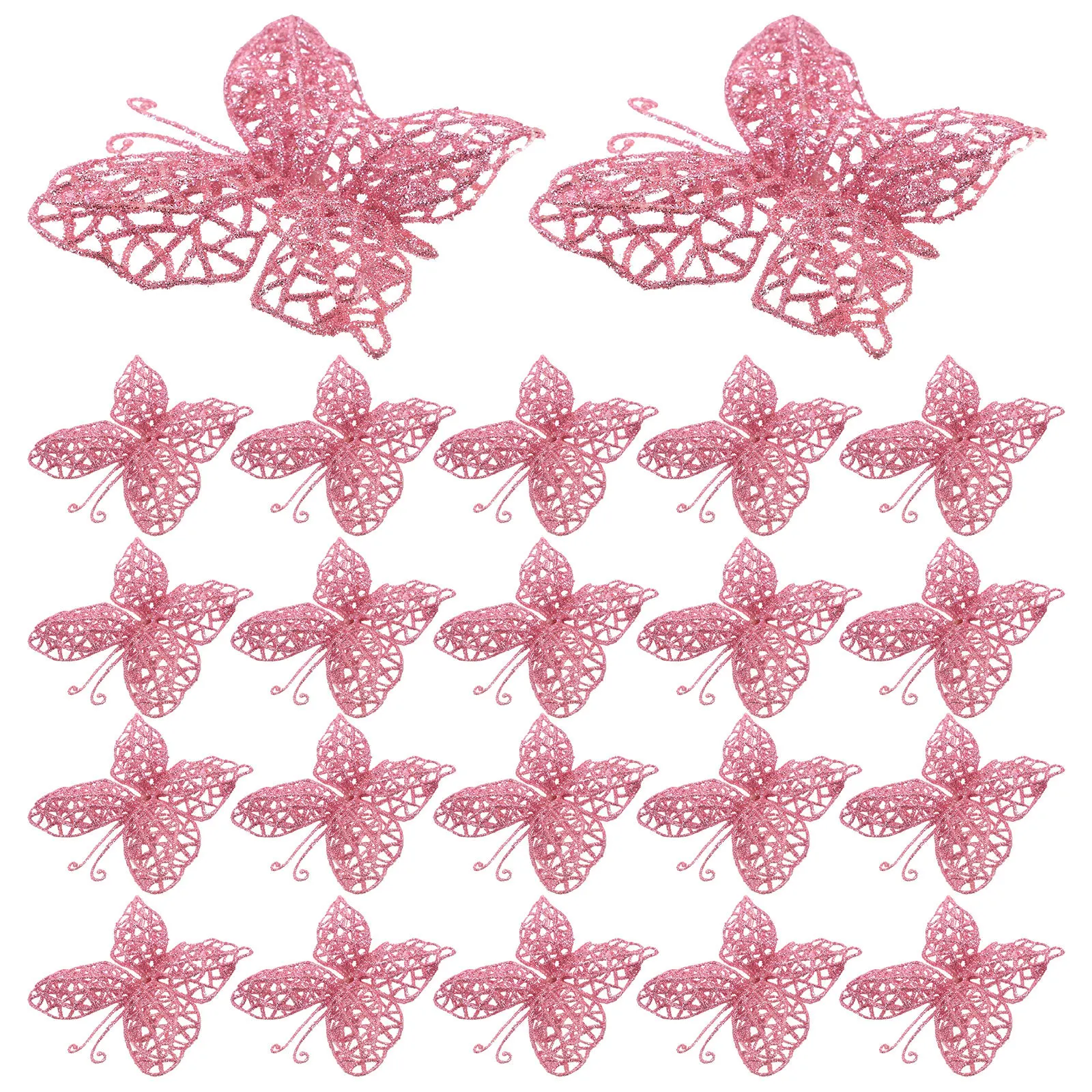 

36Pcs Christmas Glitter Butterfly Decorations for Wreaths Trees DIY Holiday Ornaments Christmas Ornaments Xmas Decor