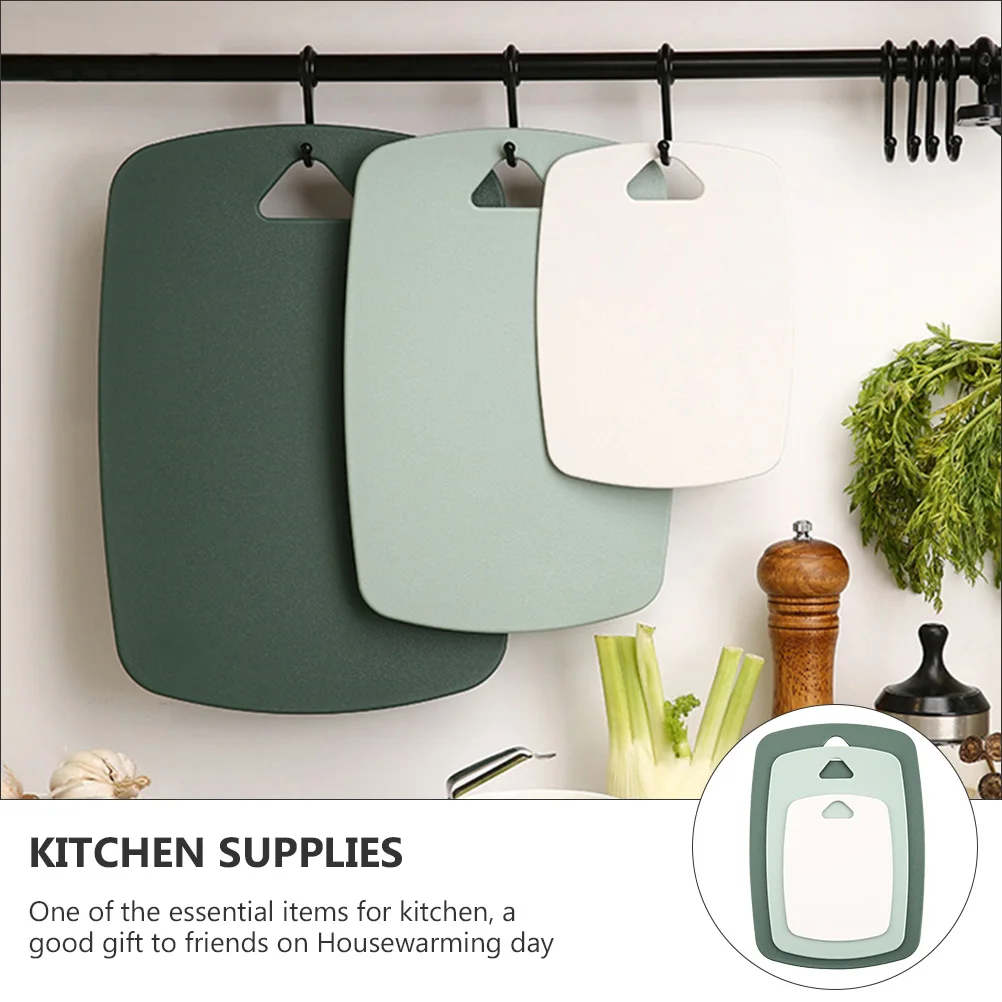 

3 Sizes PP Material Cutting Boards Set Lightweight Thin High Density Safe Toxic Free Frosted Surface Anti Slip Plastic Chopping