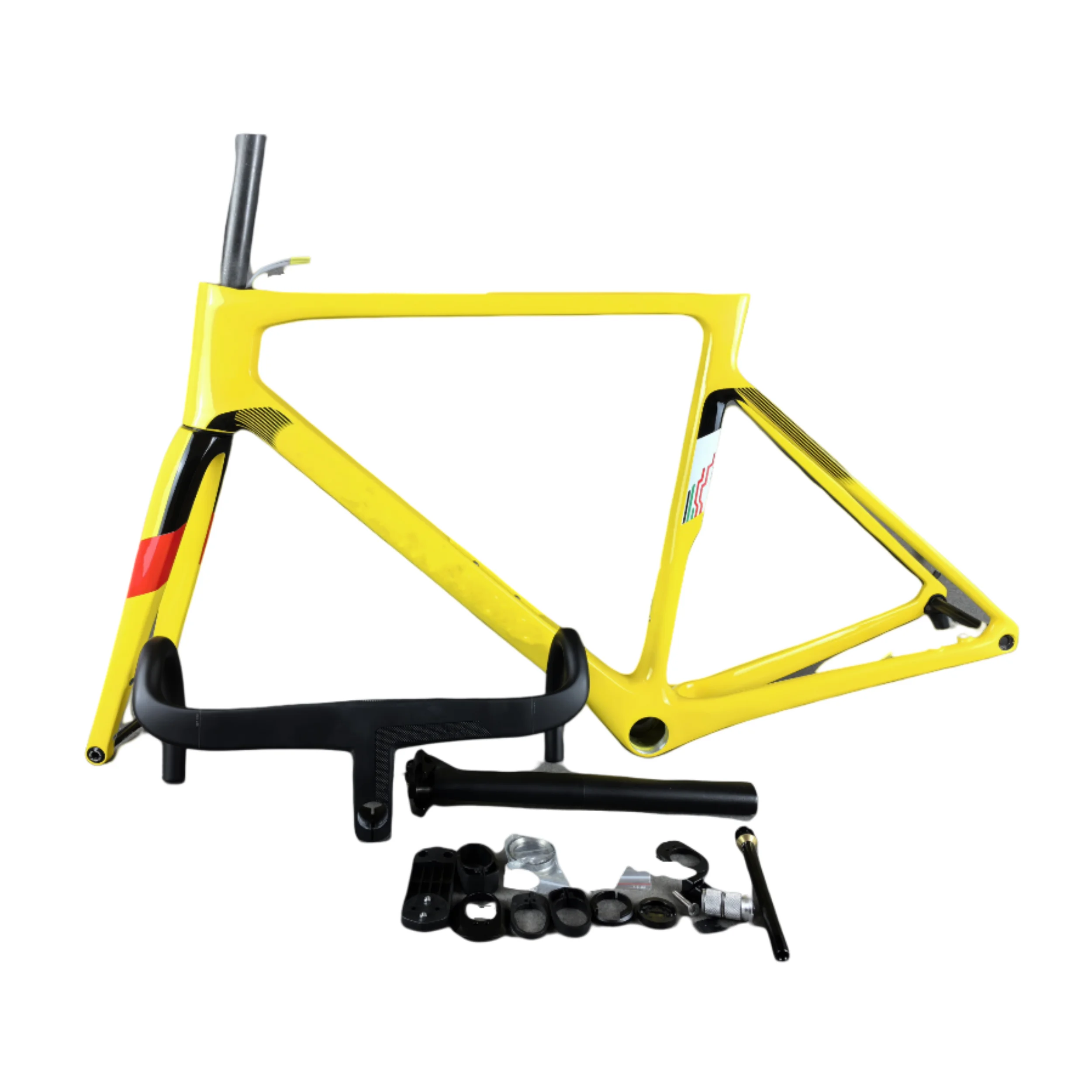 

V4RS Carbon Road Bike Frame Di2/Mechanical Compatible Lightweight Racing Bicycle Frameset Full Internal Routing EU DPD Yellow