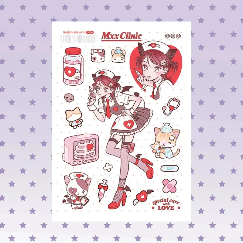 New Korea Cute Sexy Girl Character Stickers Hand Account Diary Notebook Planner Scrapbook Decorative Stickers