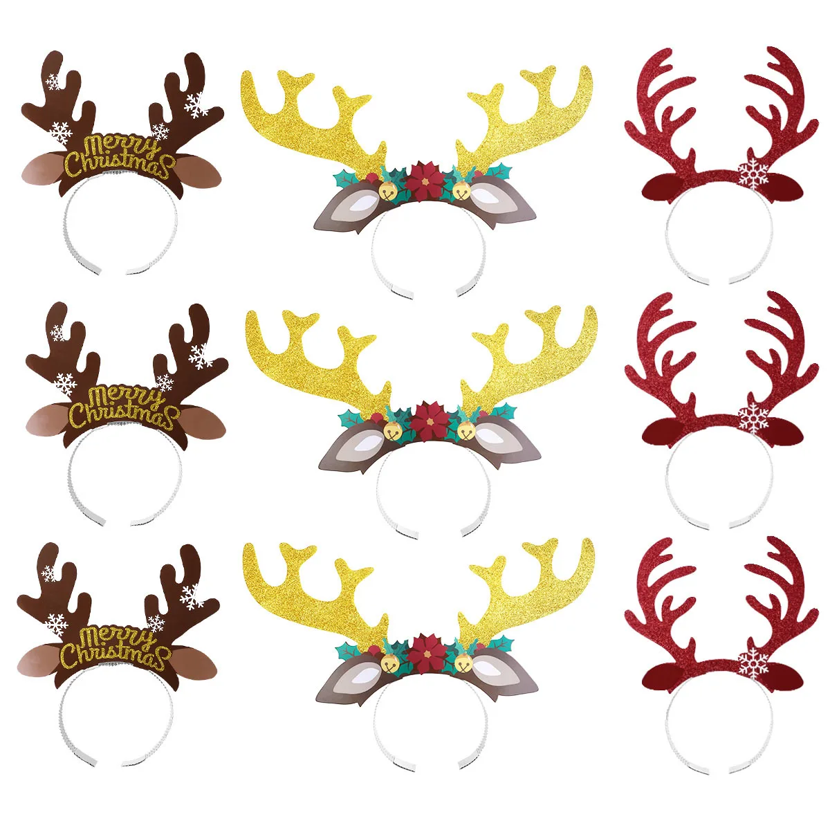 

12Pcs Reindeer Ears Headband Christmas Costume Prop for Carnival Easter Halloween Party Gifts Reindeer Antlers Hair Hoops
