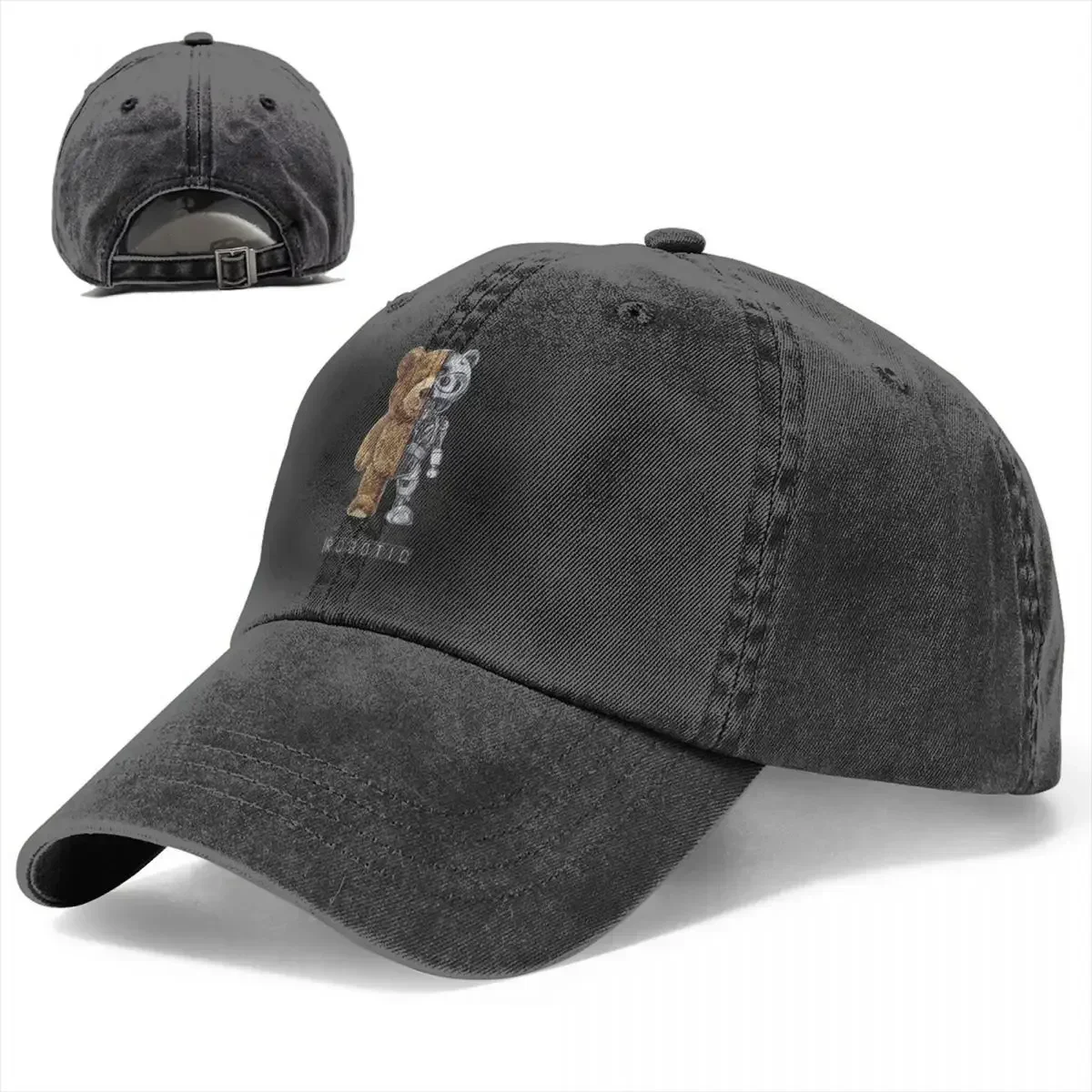 New Robotic Teddy Bear Men Women Baseball Cap Distressed Denim Hats Cap Vintage Outdoor Summer Adjustable Fit Headwear