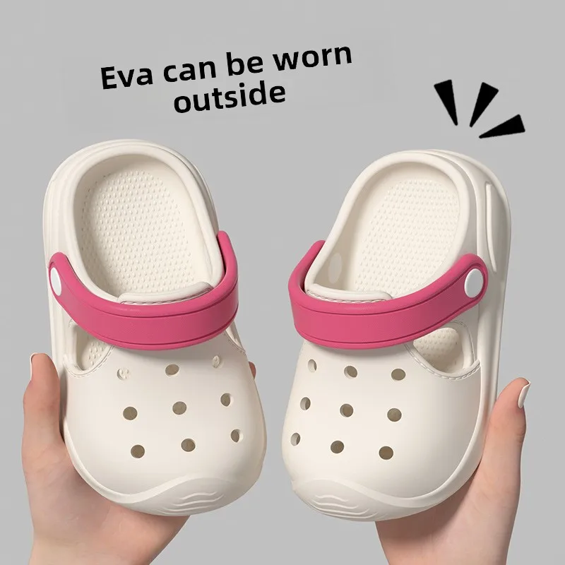 2025 Summer Kids Closed Toe Slippers Non-slip Soft Sole Beach Clogs Sandals For Boys Girls