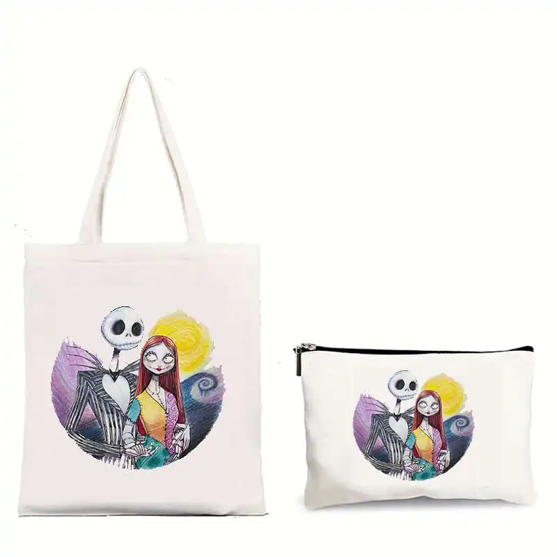 Disney Halloween Town Jack Skellington Sally Pumpkin King The Nightmare Before Christmas Shoulder Bag Canvas Handbags