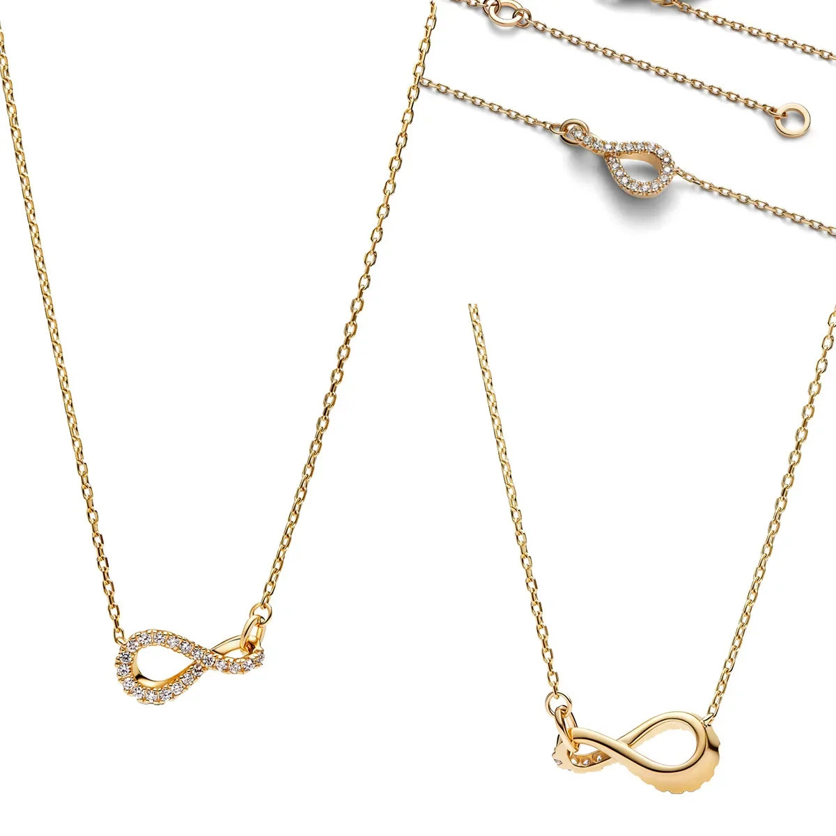 حار بيع الأصلي 925 فضة ملون ربطة القوس فيونكة قلادة الأحمر القلب قلادة جولة قلادة الكلاسيكية DIY غرامة هدية عيد الميلاد #6