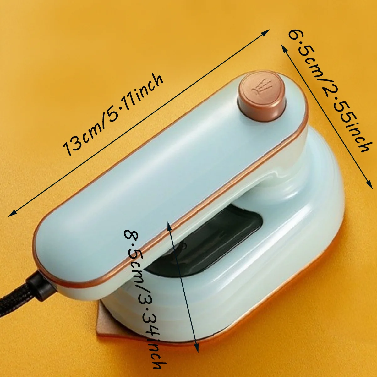 Mini máquina de passar roupa pode girar 180 graus, roupas de engomar de viagem, aquecimento rápido doméstico profissional com fio pequeno ferro elétrico