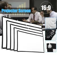 Simple Projector Curtain Reflective Fabric Cloth Home Theater Office 16:9 HD Display Projection Screen  60 72 84 100 150 Inch