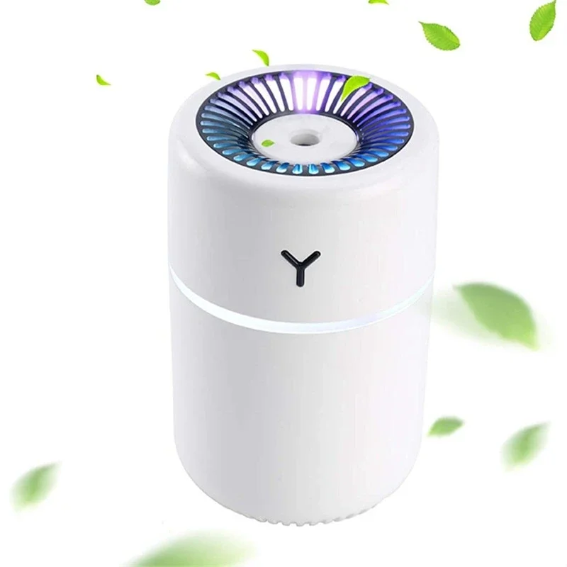 Mini USB Humidifier 260ml for Car Bedroom Office - Auto Shut Off, Night Light, Travel-Friendly