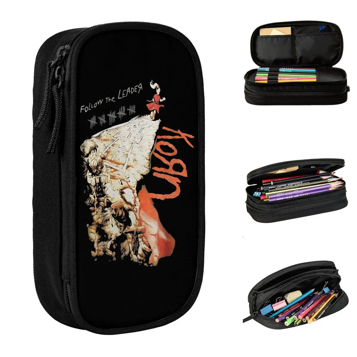 

Korn Music Pencil Case Rock Pencil Box Pen for Girl Boy Large Storage Bags School Supplies Cosmetic Stationery