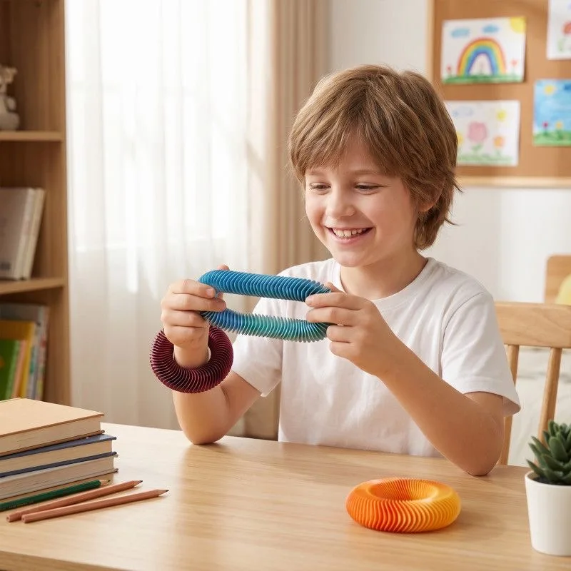 1/6 Piece 3D Printed Soft Sensory Stress Relief Toy Magic Spring Coil Retractable Stress Ball