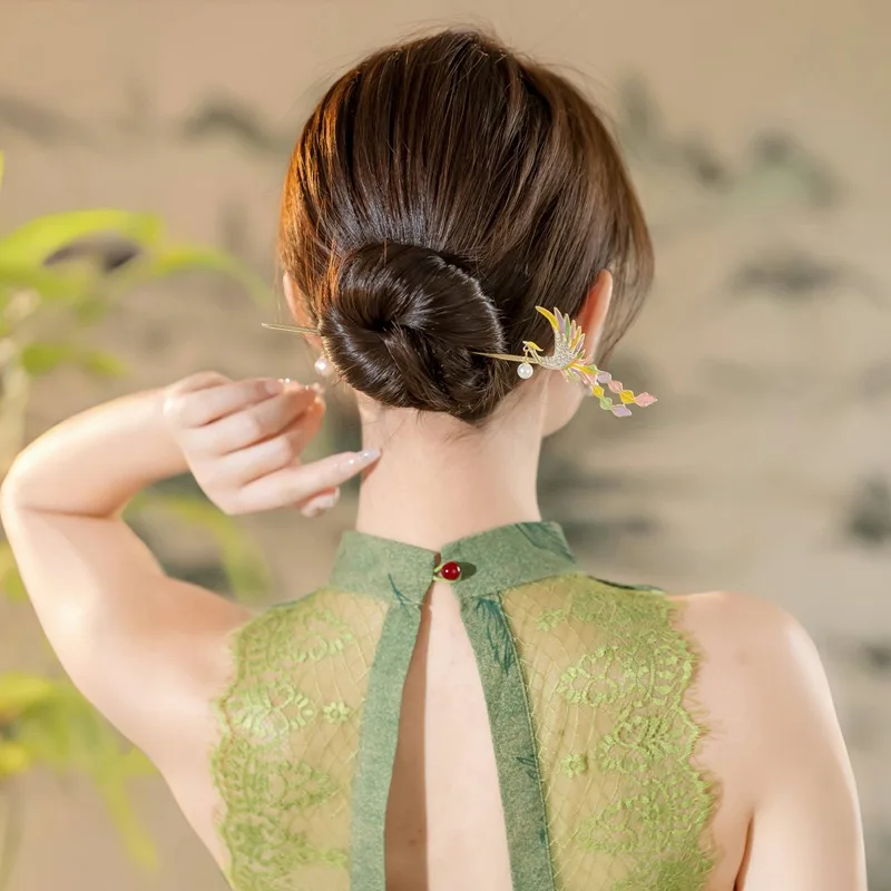 Chinese Chopsticks Hair Sticks Forks Brids Flower Designs Pearl Hairpins Side Clips for Women Girls Hair Bun Maker Jewelry