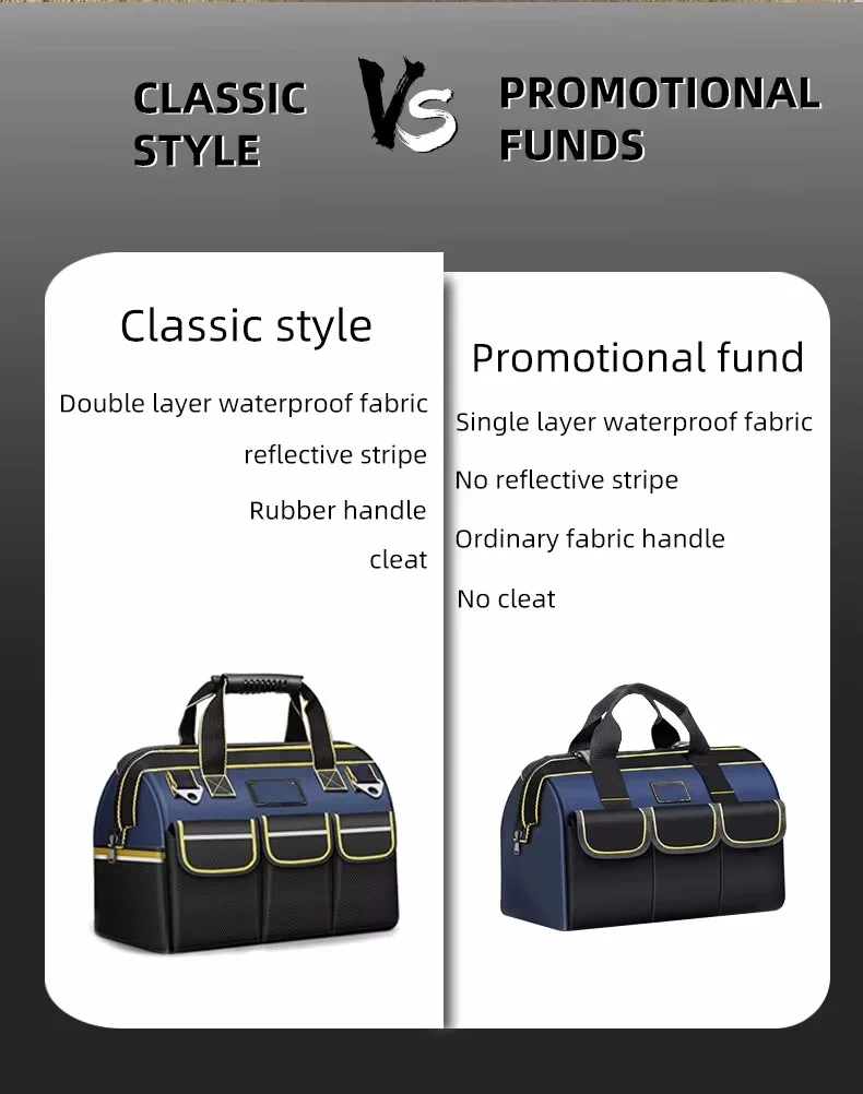 أكياس أدوات متعددة الوظائف أكياس كهربائي من قماش أكسفورد مقاومة للماء ومقاومة للاهتراء أكياس تخزين عالية السعة