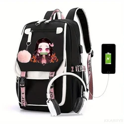 Kamado Nezuko Demônio Slayer Anime Cosplay Mochila, Unisex School Bag, Bookbag dos desenhos animados, Laptop Viagem Mochila, Outdoor Bolsas para Estudantes