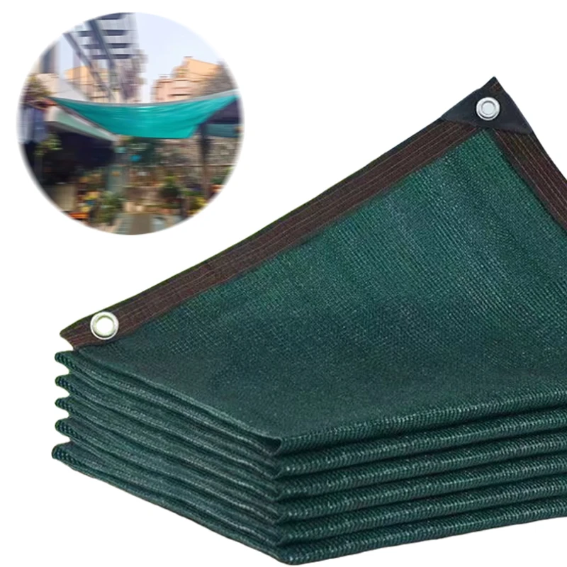 

Hot sale 100gsm high density polyethylene outdoor balcony courtyard carport dark green edge sunshade net