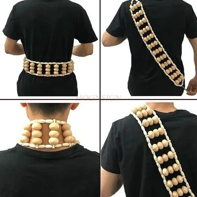 Wooden roller pull back strip full bead pull back massager is simple and easy to operate back massage body meridian dredging