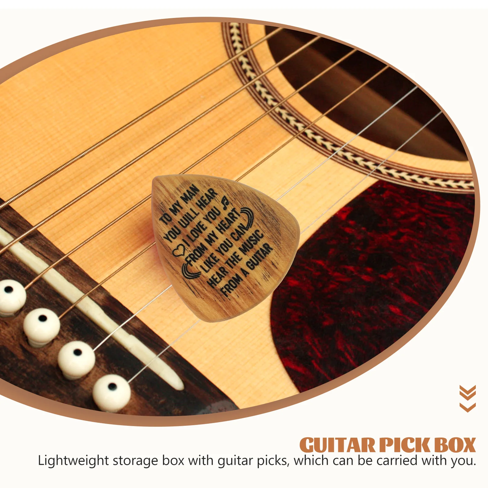 

3pcs Wooden Guitar Set Picks Storage ganizer Case Lightweight Holder Collection Music Accessories Gift