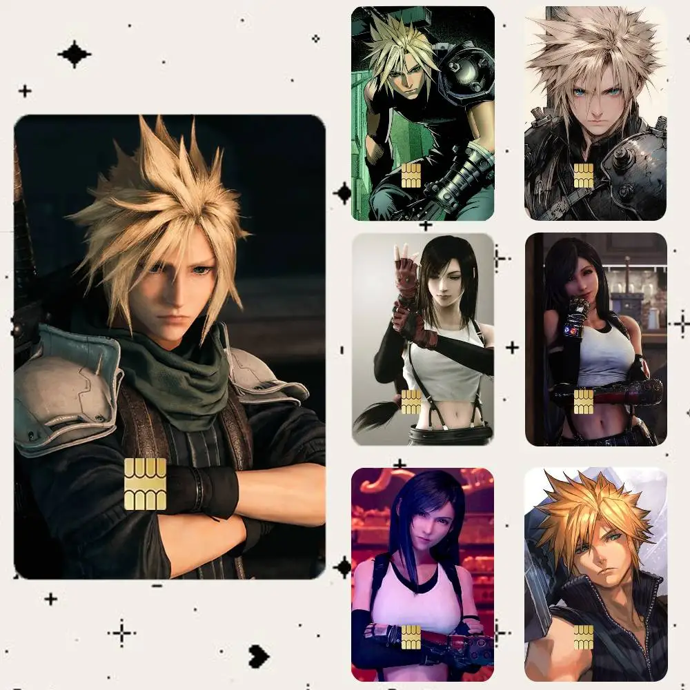 

Games Figure Tifa Cloud Strife HD Waterproof Card Skins Protective Stickers for Credit Bank Game Cards