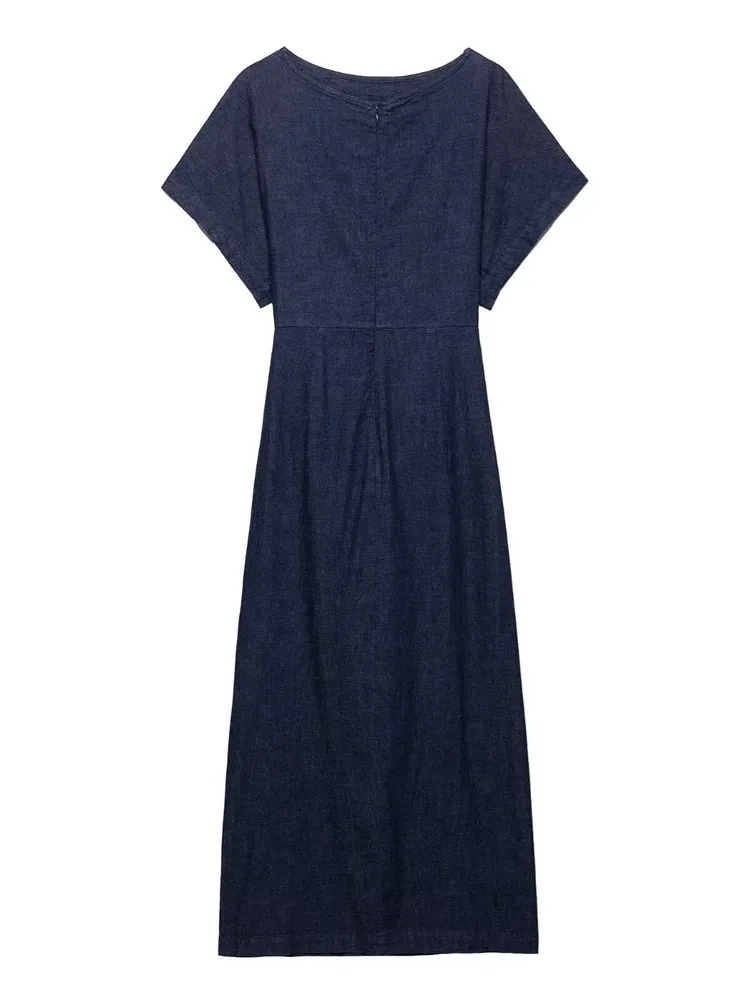 Vestido midi decorativo plissado feminino com zíper decoração para primavera e verão novos vestidos casuais femininos bb38