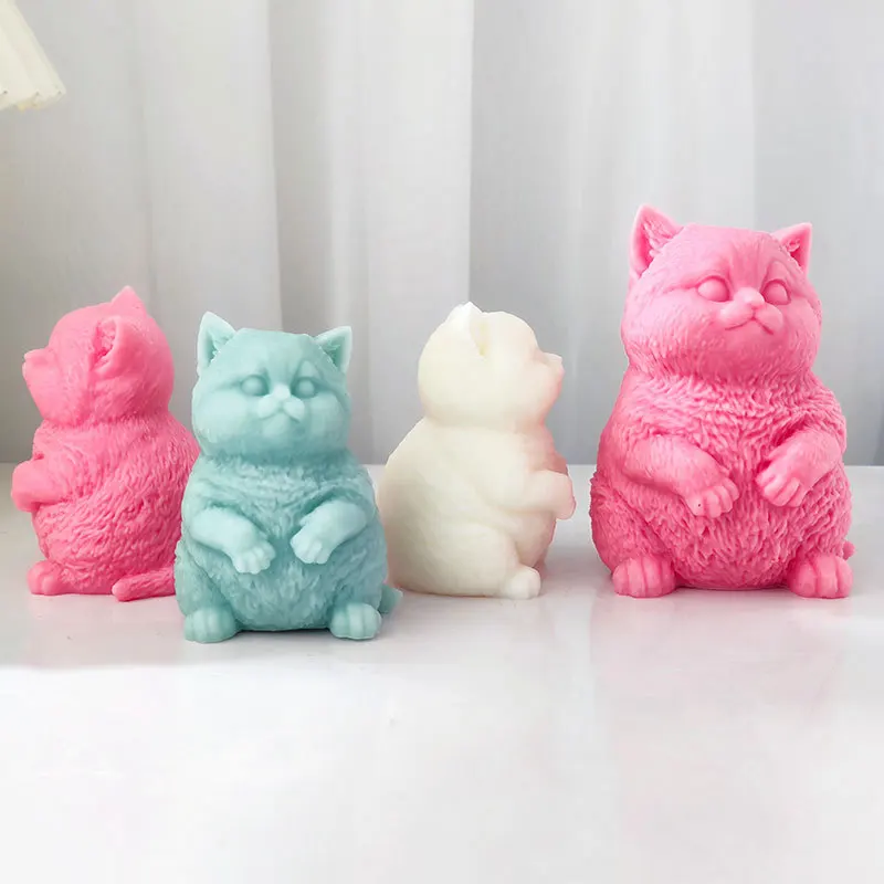 Sitting Cat Candle Soap Silicone Mold 3D Chocolate Mousse Cake Decorating Silicone Cat Mold