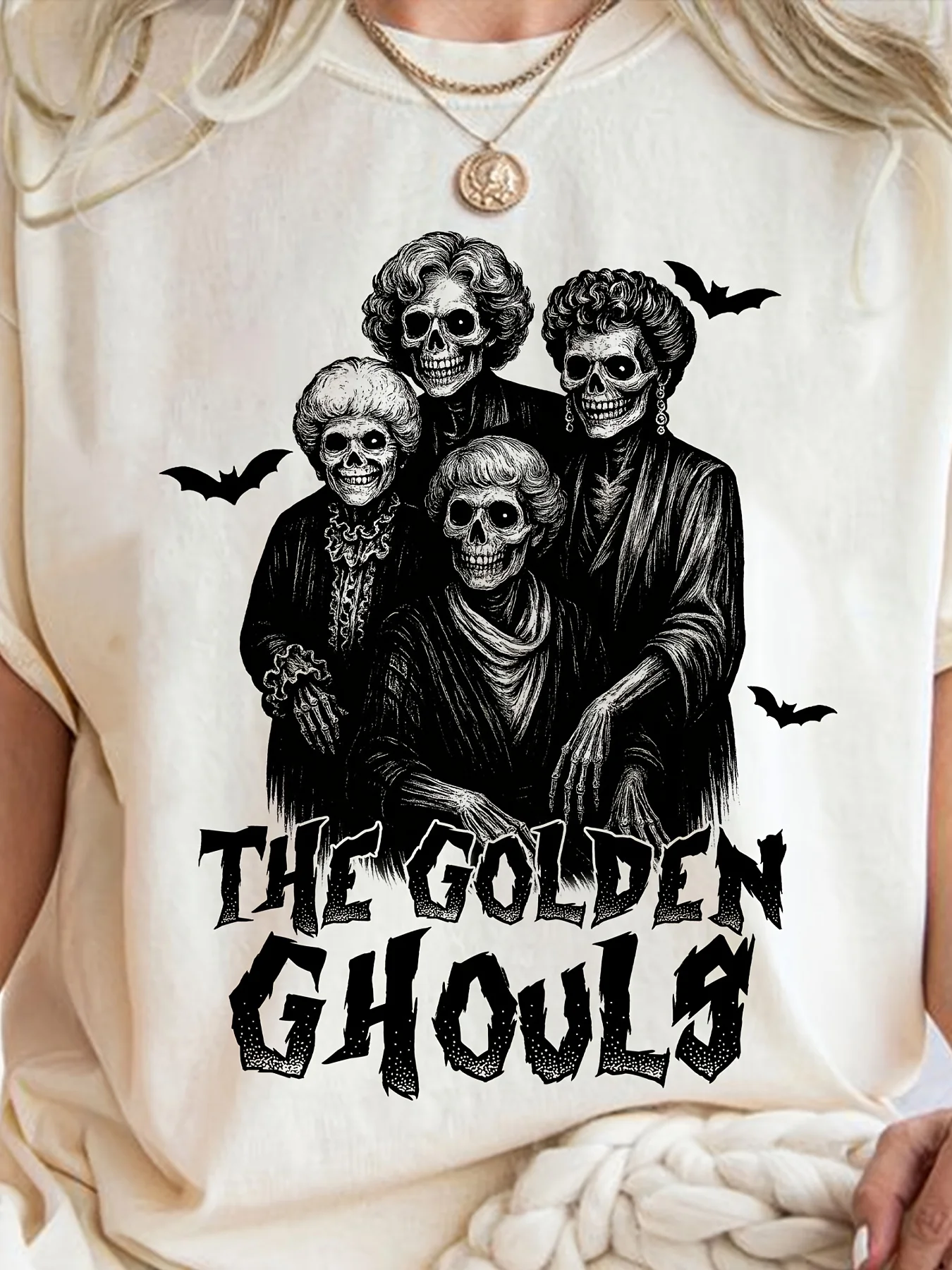 Golden Ghost Fun Halloween Skull Horror Taunt Vintage Skull Teen Sublimation Design Halloween Horror Shirt Teen T-Shirt Stylish Breathable Comfortable Outdoor Sports Camping Patriotic Halloween Gift T-Shirt for Teens