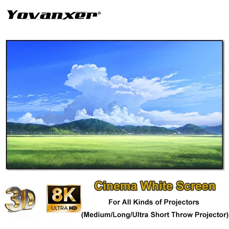 

Popular Classic Cinema White Projector Screen HD 4K Frameless Projection Screens Suitable For All Kinds Of Projectors