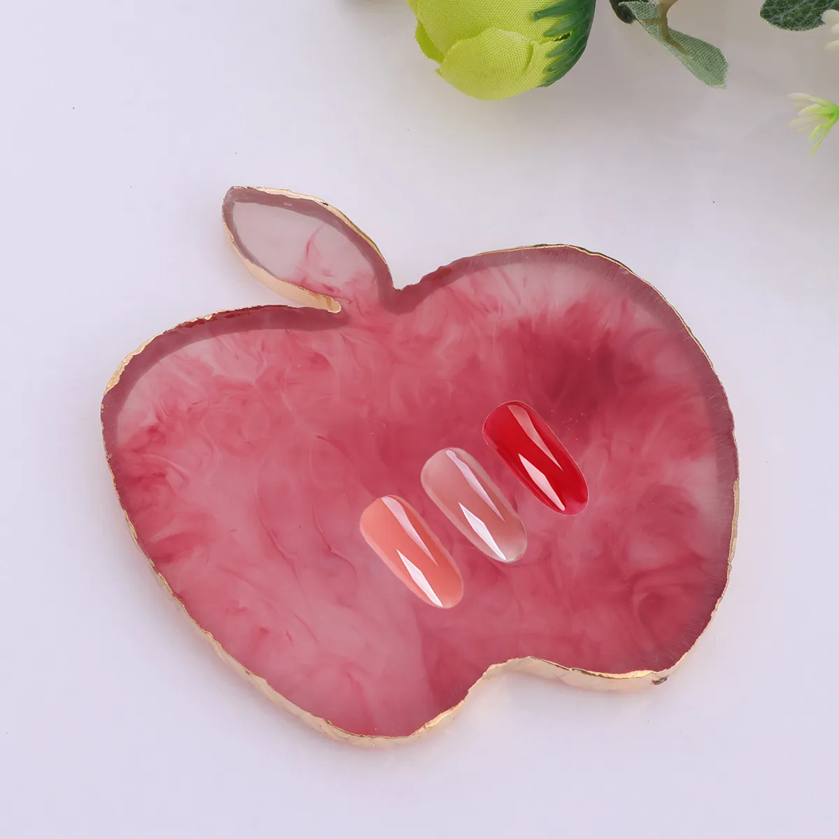 

1 шт. Формованная палитра из смолы для маникюра, смешивания цветов, пигментов, помады, гладкая, плоская, легко моется