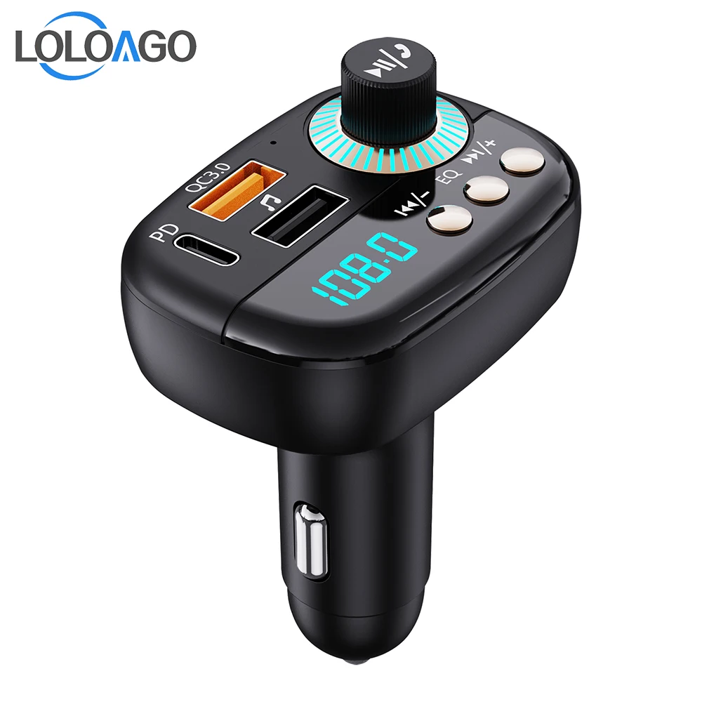 

Wireless FM Transmitter Car MP3 Player with Type C/PD20W Charging Port QC3.0/USB 18W Quick Charge Bluetooth Car Kit Handsfree